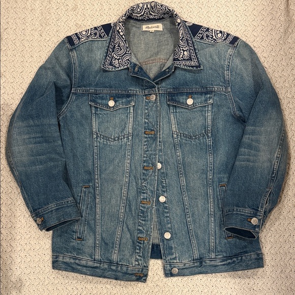 Madewell M Womens B Sides™ Oversized Jean Jacket: Bandana Edition - Picture 4 of 12